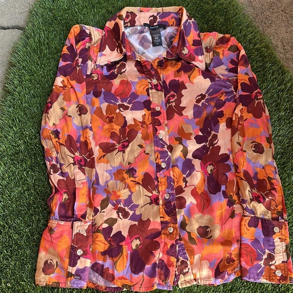 Smythe Multicolor Floral Blouse Women’s Size Medium - Picture 3 of 6